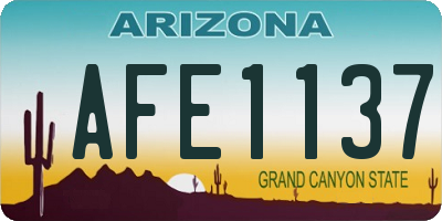 AZ license plate AFE1137