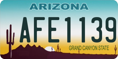 AZ license plate AFE1139