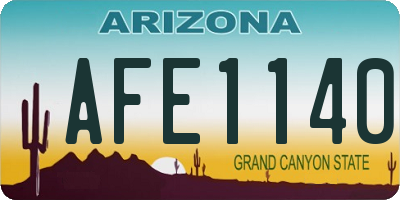 AZ license plate AFE1140
