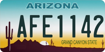 AZ license plate AFE1142