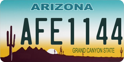 AZ license plate AFE1144