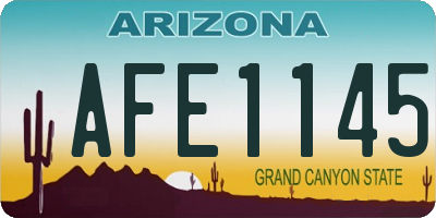 AZ license plate AFE1145