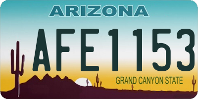 AZ license plate AFE1153