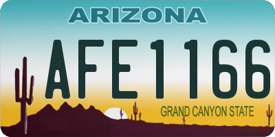AZ license plate AFE1166
