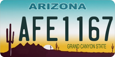 AZ license plate AFE1167