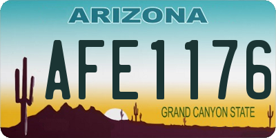 AZ license plate AFE1176