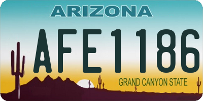 AZ license plate AFE1186