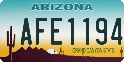 AZ license plate AFE1194