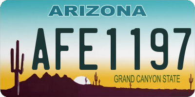 AZ license plate AFE1197