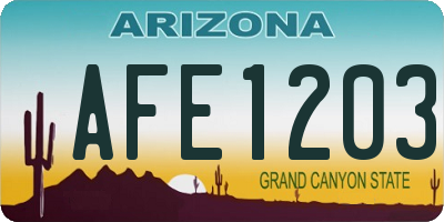 AZ license plate AFE1203