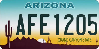 AZ license plate AFE1205