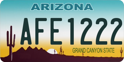 AZ license plate AFE1222