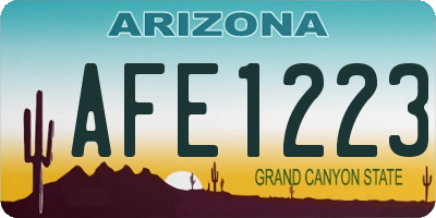AZ license plate AFE1223
