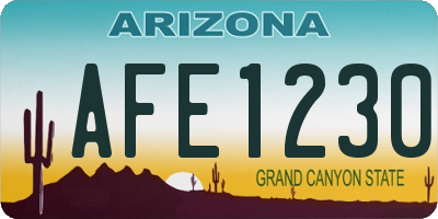 AZ license plate AFE1230