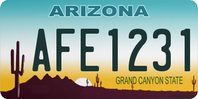 AZ license plate AFE1231