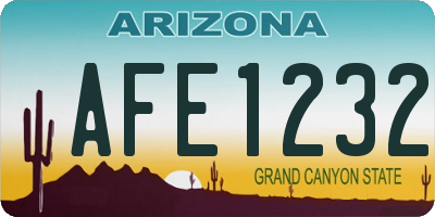 AZ license plate AFE1232