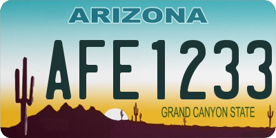 AZ license plate AFE1233