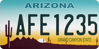 AZ license plate AFE1235