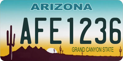 AZ license plate AFE1236