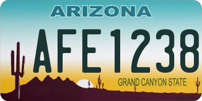 AZ license plate AFE1238