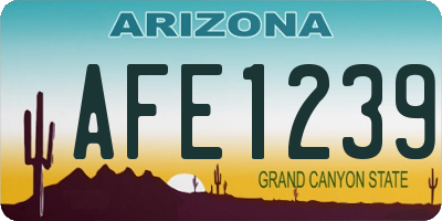 AZ license plate AFE1239