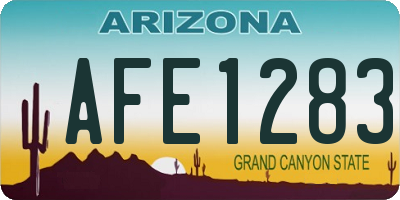 AZ license plate AFE1283