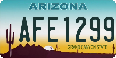 AZ license plate AFE1299