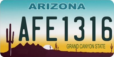 AZ license plate AFE1316