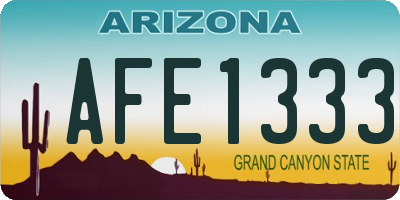 AZ license plate AFE1333