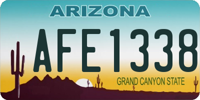 AZ license plate AFE1338
