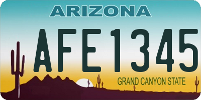 AZ license plate AFE1345