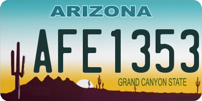 AZ license plate AFE1353