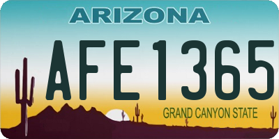 AZ license plate AFE1365