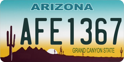 AZ license plate AFE1367