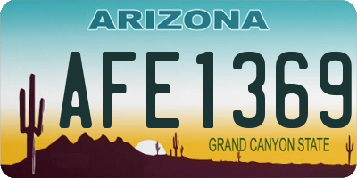 AZ license plate AFE1369