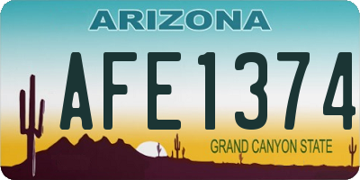 AZ license plate AFE1374