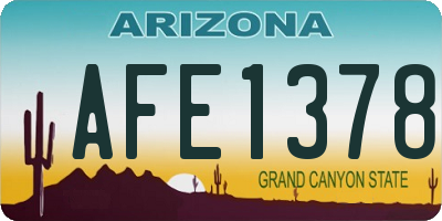 AZ license plate AFE1378