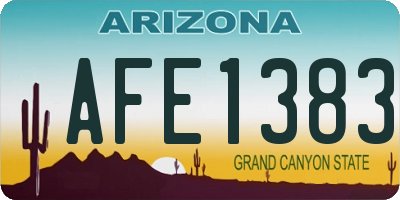 AZ license plate AFE1383