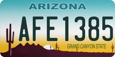 AZ license plate AFE1385