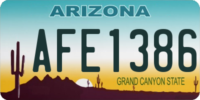 AZ license plate AFE1386
