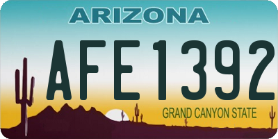 AZ license plate AFE1392