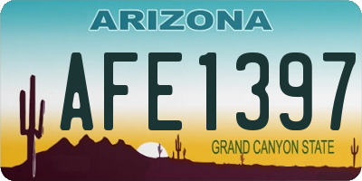 AZ license plate AFE1397