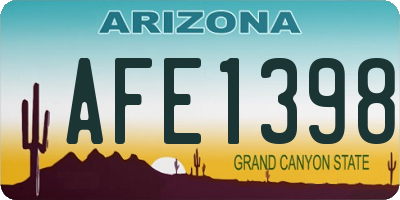 AZ license plate AFE1398