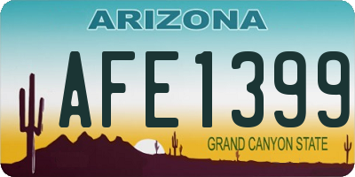 AZ license plate AFE1399
