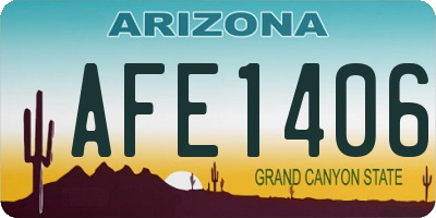 AZ license plate AFE1406