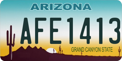 AZ license plate AFE1413