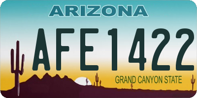 AZ license plate AFE1422