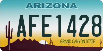 AZ license plate AFE1428