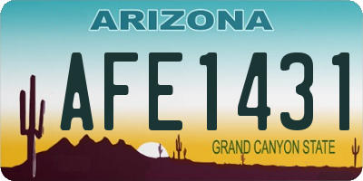 AZ license plate AFE1431