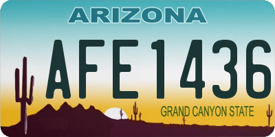 AZ license plate AFE1436